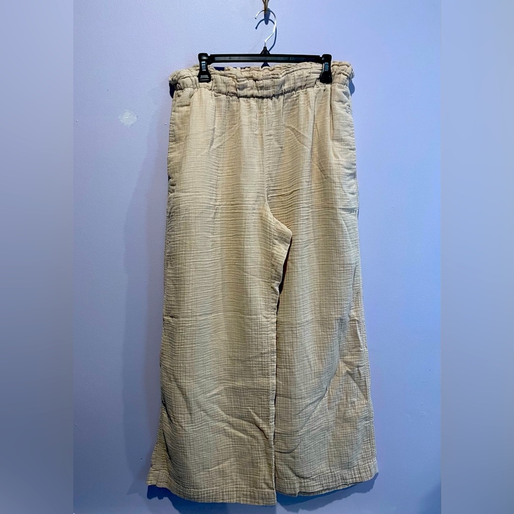 Natural Crepe Linen Pants sz L